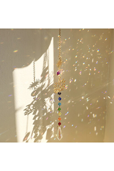 Choice1 A sun catcher crystal lotus hanging crystal colored glass sun catcher...
