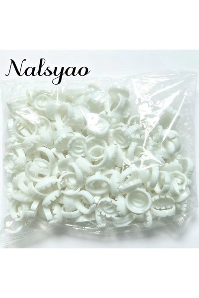 Choice 100PCS WHITE CNK 100PCS Eyelash Glue Fan Cup Rings Holder Container fo...