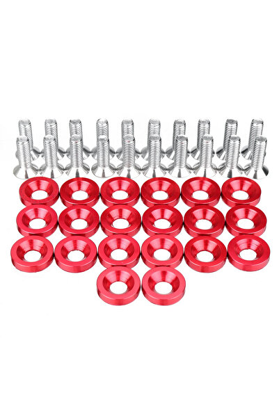Choice1 Red 40pcs M6 Aluminum Hex Head Bolts & Fender Washer Screws - Univers...