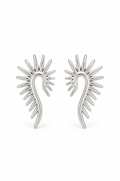 stravis Silver Color Wing Design Earrings
