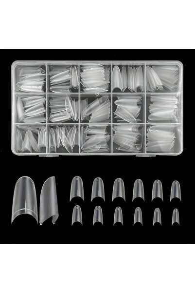 Choice Medium 320pcs Medium/Short Oval Nail Tips Set | Matte Clear Half Cover...