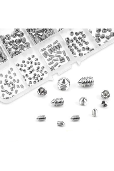 Choice 240pcs Stainless Steel Hex Socket Screw Set M3/M4/M5/M6/M8 Grub Screws...