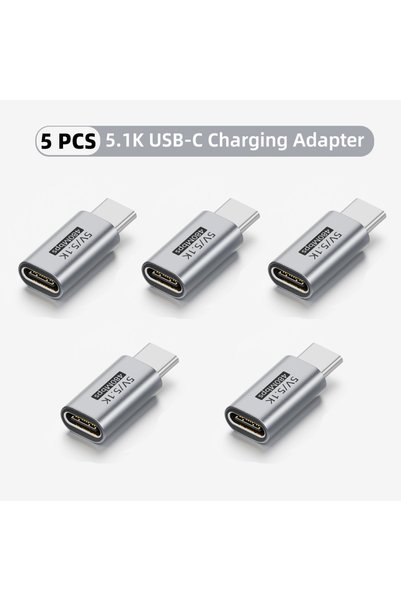 Choice1 5x محول شحن من النوع C 5.1K-Type-C-ZJT، مقاومة سحب للأسفل 5.1K، شحن آ...