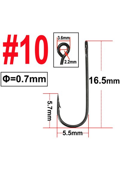 facifa 25 pcs Big Eyelet Fishing hook Long Shank Barbed Round Bent Joint Hook...