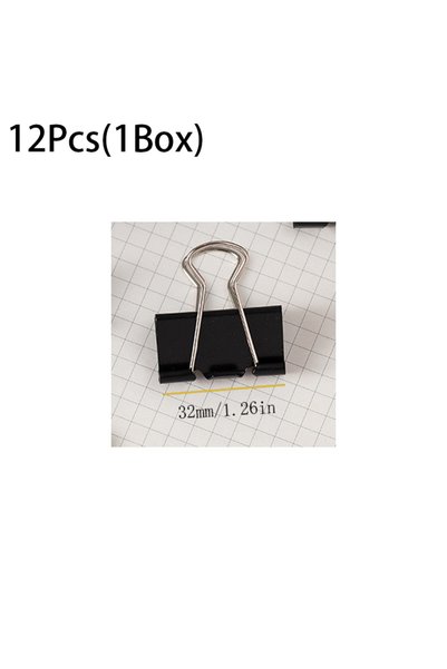choice2 32mm 12Pcs (1Box) 12Pcs/1BOX Binder Clip Clamps Long Tail Combination...