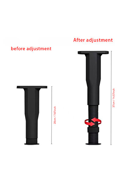 choice2 1pcs Black-20cm 1pc Furniture Support Legs, Extendable Height Adjusta...