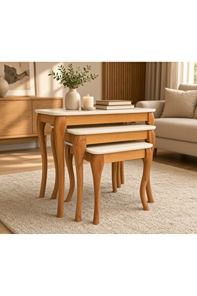 YILDIZZ HOME LORA KREM 3 LÜ LÜKS ZİGON SEHPA