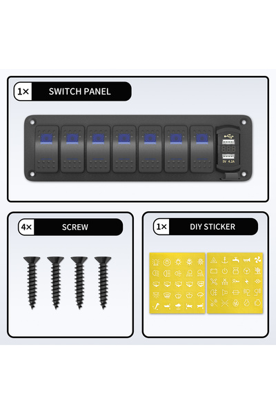Choice Blue LED DaierTek 7 Gang Rocker Switch Panel Marine Boat Switch Panel ...