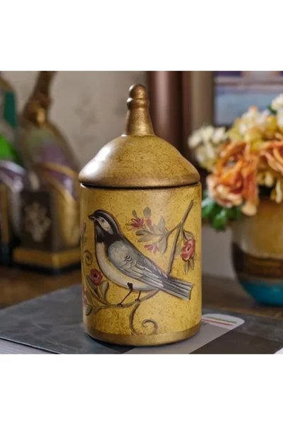 Choice Yellow Vintage Ceramic Storage Jars Kitchen Sugar Jar Tea Can Enamel M...