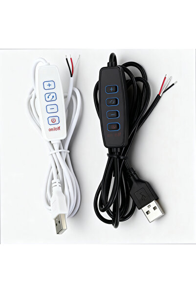 Choice White Black 2m DC5V LED Dimmer USB Port Power Supply Line Dimming Colo...