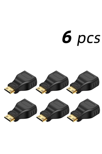 choice2 Black 6pcs MINI HDMI-compatible Male TO HDMI-compatible Female Adapte...