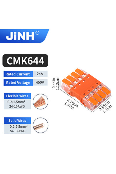 choice2 CMK644 5Pcs Quick Lever Wire Connectors for Compact Plug In Male Fema...