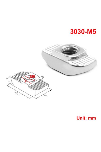 Choice13 50Pcs 3030-M5 Sliding T Slot Nuts, M6/M8 Half Round T-Nut for 2020 3...