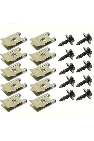 Choice Gold 40pcs Car Screw Base U Clip Car Modification Fastener Metal Fende...
