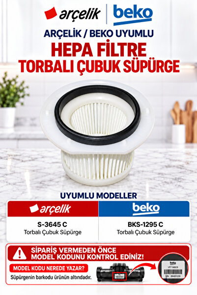 Beko Bks - 1295 C Dik Elektrikli Süpürge Hepa Filtre ( 9197061033 )