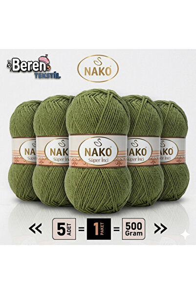 NAKO Süper İnci-4234 5'li Paket - 100gr/250m - Bebek İpi - Anti Pilling Tüyle...