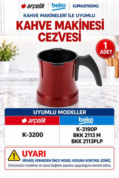 ÖZ BEYAZ EŞYA K 3190 P Lal Kahve Makınası Cezve Seti Çift 1 ADET