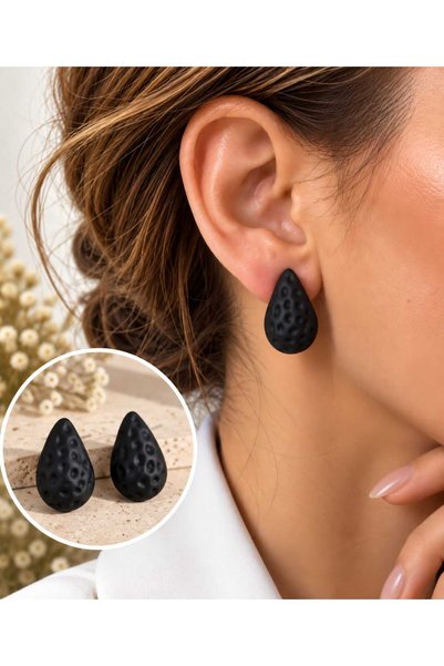 shop طقم أقراط داملا ديزاين مكون من 3 قطع (فضي ذهبي أسود)