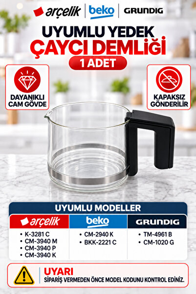 Arçelik 3281 C Cm 3940 Beko 2940 Grundig 4961 Cam Demlik (Sadece Belirtilen M...