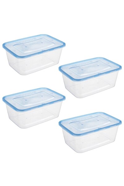 OEM Recipiente pentru alimente, albastre, transparente, 1 L, 17x12x7 cm, 4 bu...