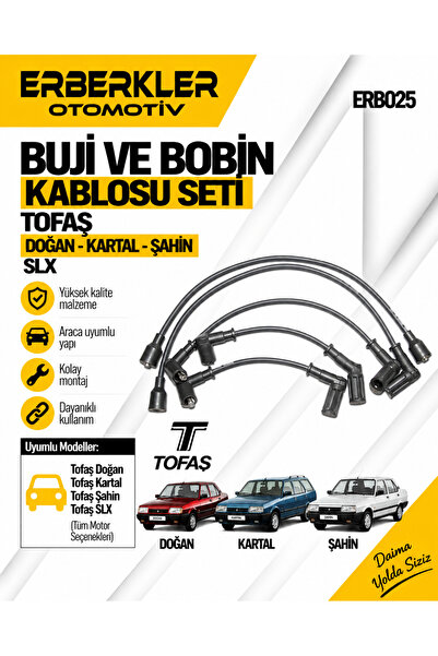ERBERKLER Tofaş Doğan Şahin Kartal Slx Uyumlu Buji Ve Bobin Kablosu