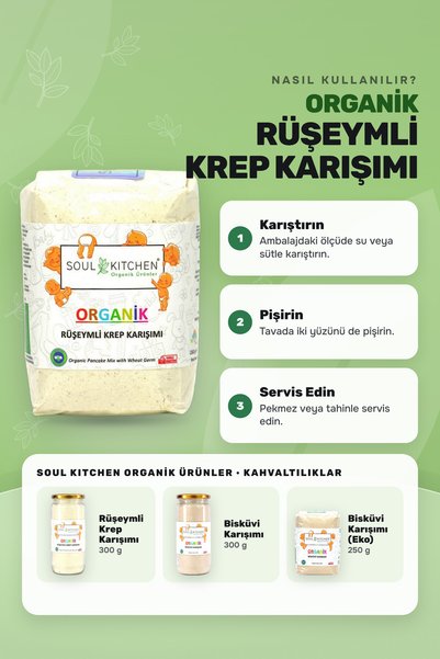 Soul Kitchen Organik Ürünler Organik Rüşeymli Krep Karışımı Katkısız 250 g
