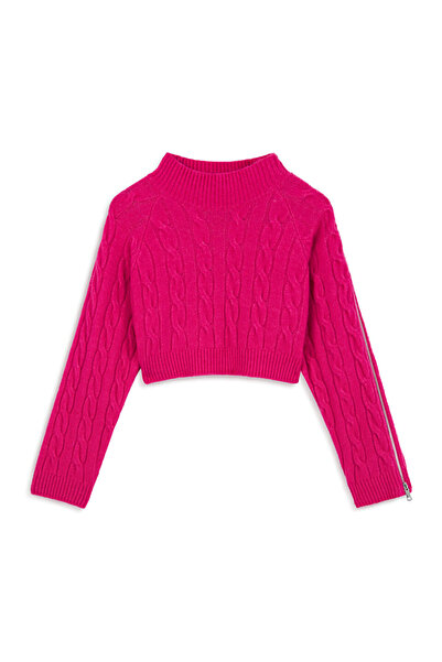 Twist SAÇ ÖRGÜLÜ CROP KAZAK