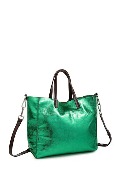 Twist Shiny Textured Double Piece Bag