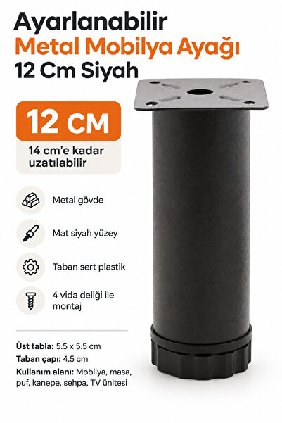NUBLADO Picioare Metalice 12 Cm Mobilier Reglabil Canapea Fotoliu Baza Upgrad...