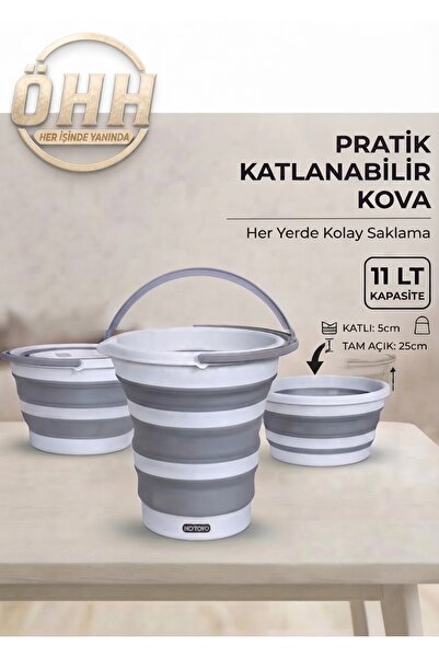 GenelTedarik Katlanır Su Kovası Silikon Katlanan Su Kovası 10LT