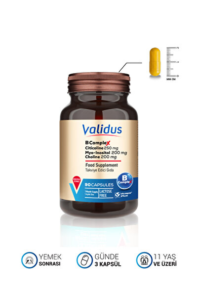 Validus B Complex Citicoline 250 Mg B 12 3000 Mcg Myo-Inositol 200 Mg Choline 200 Mg 90 Capsules