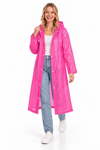 SARFEX Unisex Pink Water Windproof Raincoat Hooded