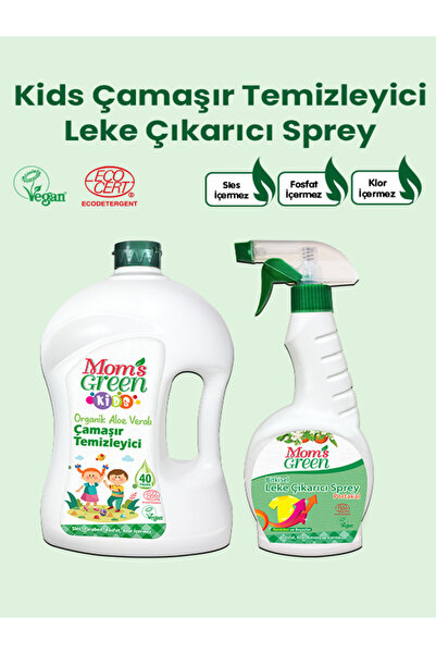Mom's Green 2'li Set-Mom's Green 1500 ml Çocuk Çamaşır Deterjanı (40 Yıkama) ...