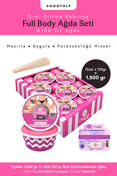 Smoothly Pudralı Kalıp Soyulabilen Boncuk (PENTA) Ağda 1.5kg Sir Ağda Seti