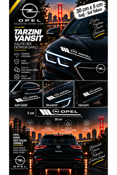 İntervex Global ملصق شريط لاصق للجسم الرياضي متوافق مع OPEL، ملصق للباب الجان...