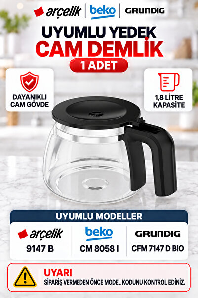 Arçelik Oem - Cm 8058 Çay Makinesi Cam Demlik - 3585030200