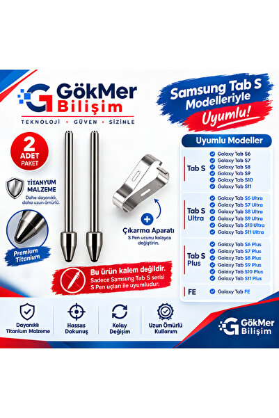 gökmer S Pen Tablet Uyumlu Kalem Ucu S6/S6+/S7fe/S7+/s8/S8FE/S9/S9ULTRA/S10/S...