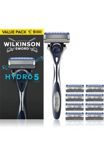 Wilkinson Razor set, Sword Hydro 5 Protection Regular, men, 9 refills included