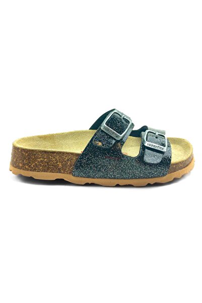Superfit Ortopedik Genç Terlik Çift Bantlı G 800111-0100 - Siyah Simli SCHWAR...