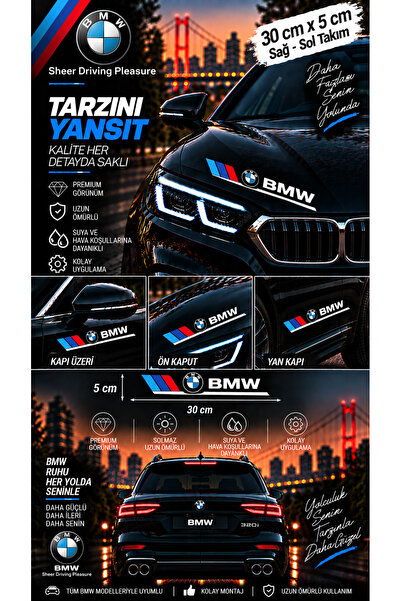 İntervex Global Bmw Compatible Sport Body Stripe Sticker Right Left Side Door...