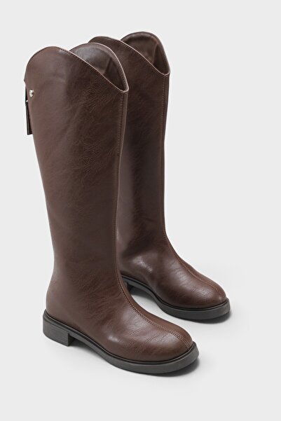 Capone Outfitters Larine Round Toe Women's Riding Boots with Back Zipper
