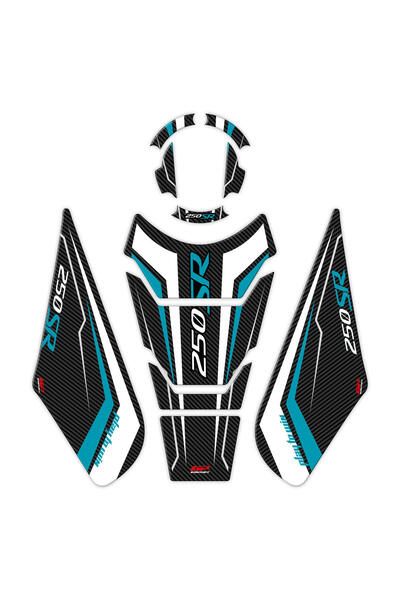 GP KOMPOZİT CF Moto 250 SR 2020-2024 Uyumlu Tank Pad Seti Turkuaz