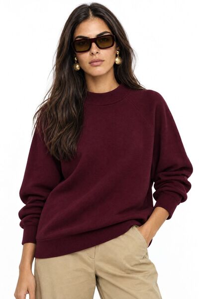 Hiccup Mixray Oversize Half Turtleneck Sweater