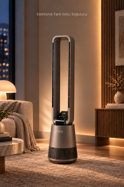 evona AuraHeat Elektronik Fanlı Isıtıcı & Serinletici, Taşınabilir,Uzaktan Ku...