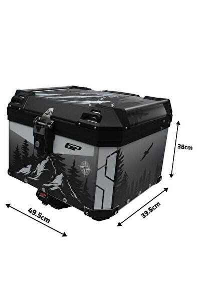 GP KOMPOZİT DSN05 Universal 57 lt Desenli Alüminyum Motosiklet Çantası