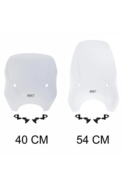 GP Kompozit Scooter Universal Ayarlanabilir Ön Cam Şeffaf 54 cm