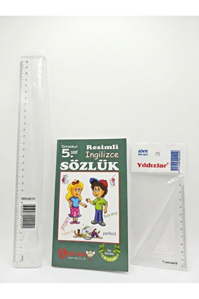 Genel Markalar Kırtasiye seti 3 lü (5. Sınıf Resimli İngilizce Sözlük, 30 Cm ...