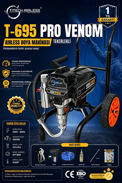 Titech Airless Sprey Teknolojileri T-695 PRO VENOM Elektrikli Airless Boya Ma...