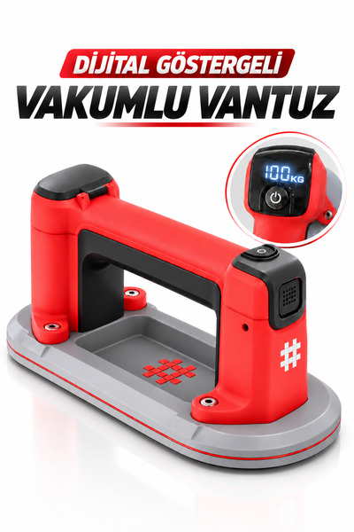 Badem10 220 Kg Dijital Göstergeli Vakumlu Vantuz Yüksek Güçlü Emiş Cam Serami...