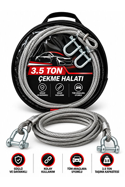 Halidi Çelik Çeki Halatı Izoleli Oto Çekme Halatı 3,5 Ton